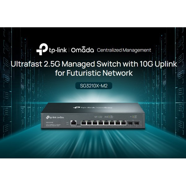 TP-LINK L2+ managed switch SG3210X-M2, 8x 2.5Gbps θύρες, V1.0 - tp-link