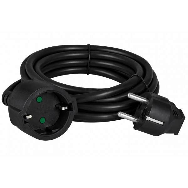 POWERTECH μπαλαντέζα ρεύματος PT-1562, 1x schuko, 16A, 5m, μαύρη - Περιφερειακά