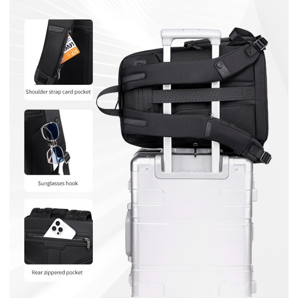 ARCTIC HUNTER τσάντα πλάτης B00811 με θήκη laptop 15.6", 16.5L, χακί