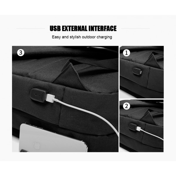 ARCTIC HUNTER τσάντα πλάτης 1701L με θήκη laptop 15.6", USB, 17L, μαύρη