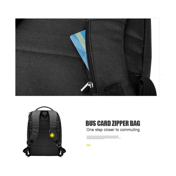 ARCTIC HUNTER τσάντα πλάτης 1701L με θήκη laptop 15.6", USB, 17L, μαύρη