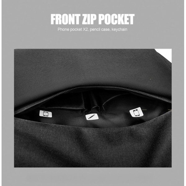 ARCTIC HUNTER τσάντα πλάτης 1701L με θήκη laptop 15.6", USB, 17L, μαύρη