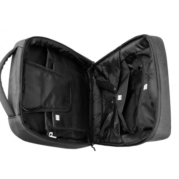 ARCTIC HUNTER τσάντα πλάτης 1701L με θήκη laptop 15.6", USB, 17L, μαύρη