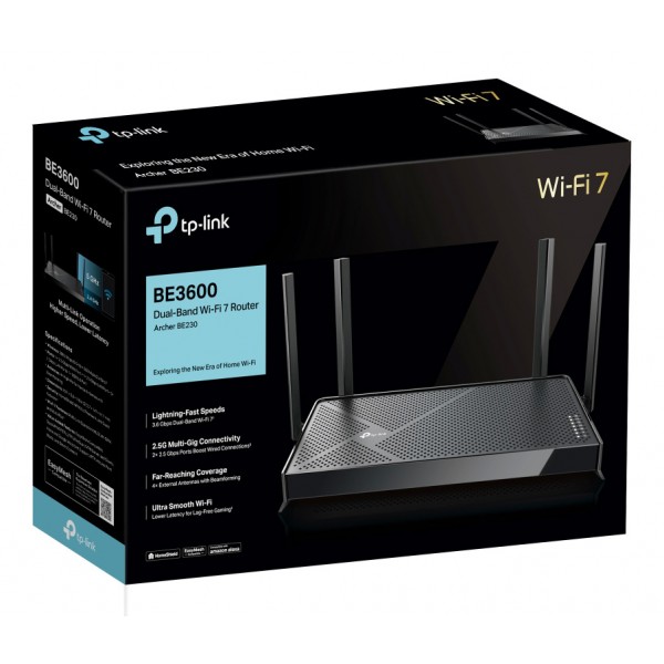TP-LINK router Archer BE230, WiFi 7, 3600Mbps BE3600, Dual Band, V2.0