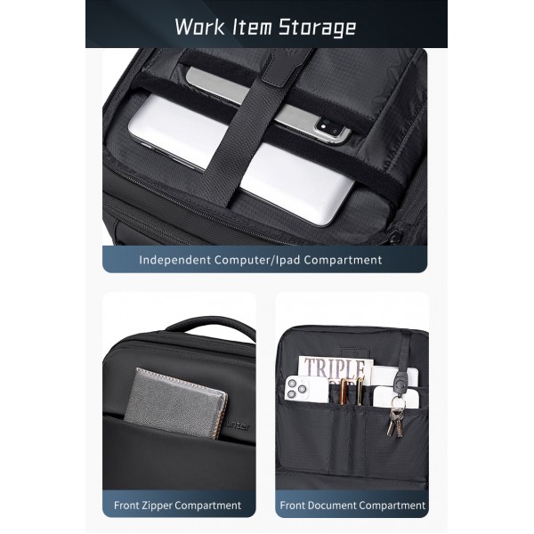 ARCTIC HUNTER τσάντα πλάτης B00866 με θήκη laptop 15.6", αεροστεγής θήκη, 35.5L/49.5L, μαύρη