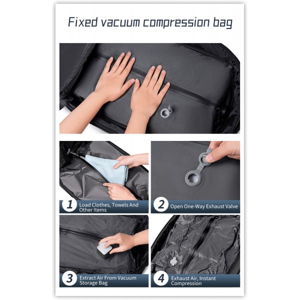 ARCTIC HUNTER τσάντα πλάτης B00866 με θήκη laptop 15.6", αεροστεγής θήκη, 35.5L/49.5L, μαύρη