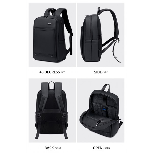 GOLDEN WOLF τσάντα πλάτης GB00705 με θήκη laptop 15.6", 17L, μαύρη