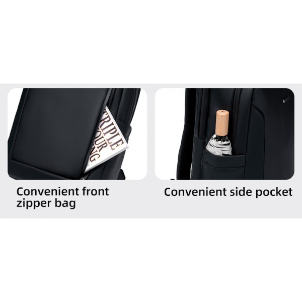 GOLDEN WOLF τσάντα πλάτης GB00731 με θήκη laptop 15.6", 17L, μαύρη