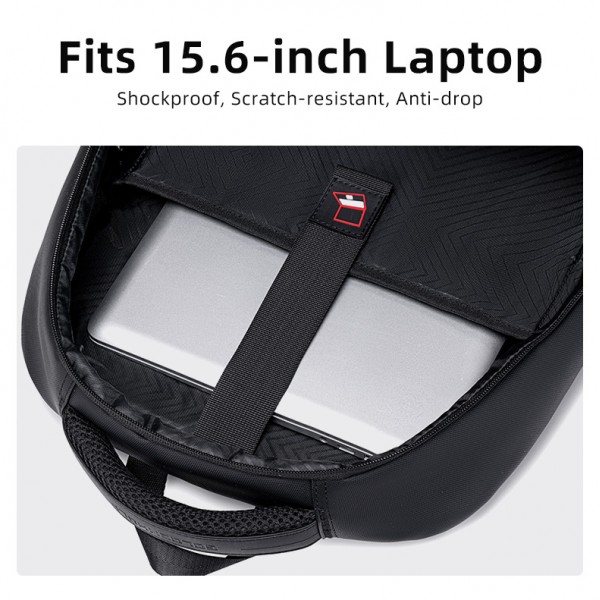 GOLDEN WOLF τσάντα πλάτης GB00707 με θήκη laptop 15.6", 21L, μαύρη