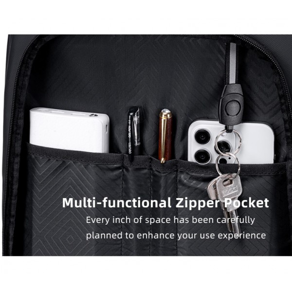 GOLDEN WOLF τσάντα πλάτης GB00707 με θήκη laptop 15.6", 21L, μαύρη