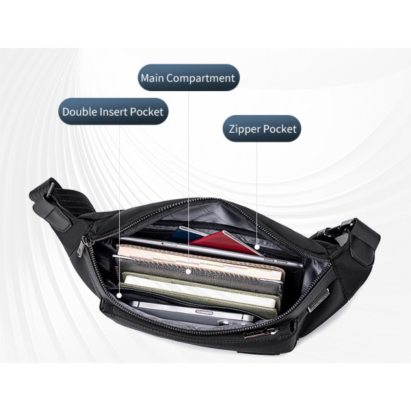 ARCTIC HUNTER τσάντα Crossbody XB00837, 3.5L, μαύρη