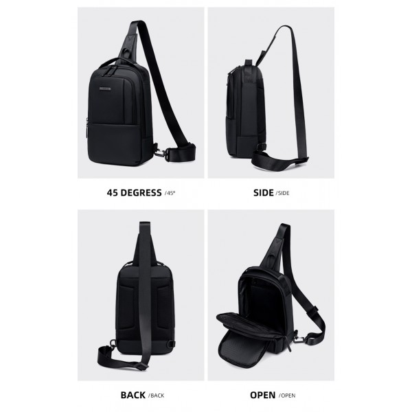 GOLDEN WOLF τσάντα Crossbody GXB00725, 4L, μαύρη