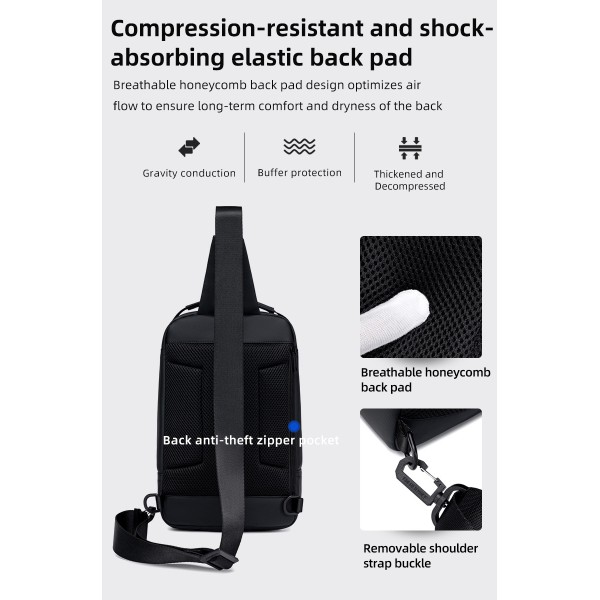 GOLDEN WOLF τσάντα Crossbody GXB00725, 4L, μαύρη