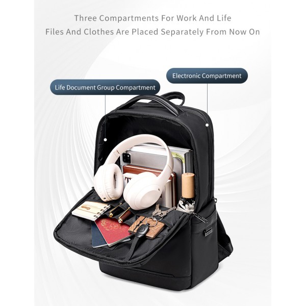 ARCTIC HUNTER τσάντα πλάτης B00872 με θήκη laptop 15.6", 14.5L, χακί