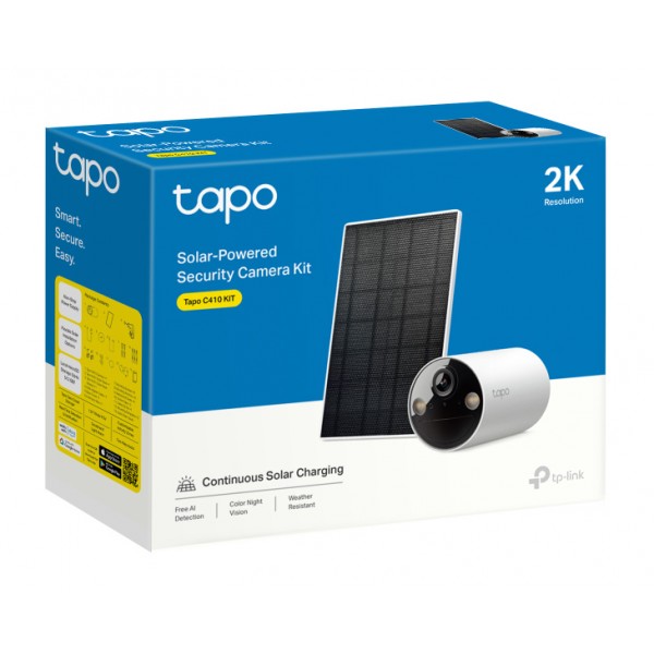 TP-LINK smart ηλιακή κάμερα Tapo C410 KIT, 2K/3MP, WiFi, IP65, V2.0
