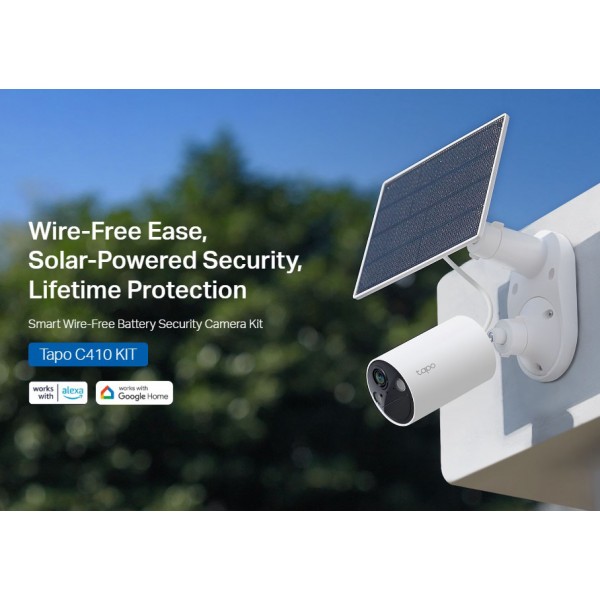 TP-LINK smart ηλιακή κάμερα Tapo C410 KIT, 2K/3MP, WiFi, IP65, V2.0 - Smart Κάμερες