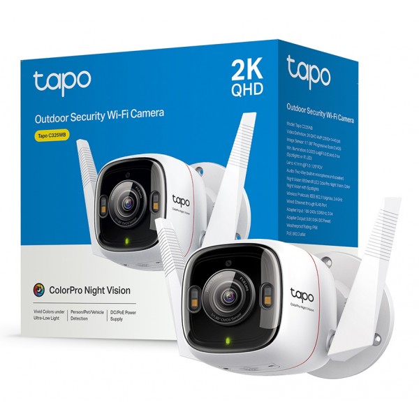 TP-LINK smart κάμερα Tapo C325WB, 2K, WiFi, IP66, V2.0