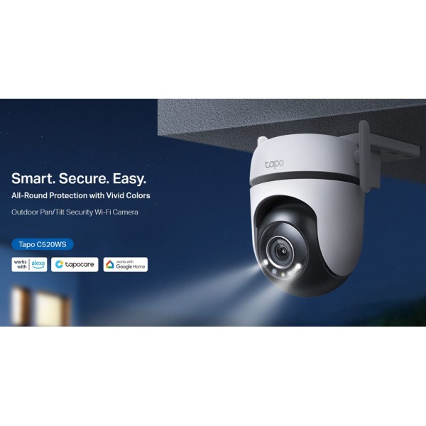 TP-LINK smart κάμερα Tapo C520WS, 2K, WiFi, PTZ, IP66, V2.0 - Smart Κάμερες