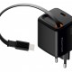 POWERTECH φορτιστής τοίχου PT-1573 με πτυσσόμενο καλώδιο, USB-C, 65W, GaN, μαύρος