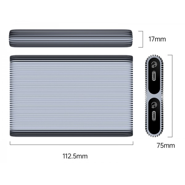 ORICO θήκη για 2x M.2 NVME SSD AM2C3-2N, 10Gbps, tool free, γκρι