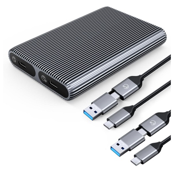 ORICO θήκη για 2x M.2 NVME SSD AM2C3-2N, 10Gbps, tool free, γκρι - Θήκες & Trays Σκληρών Δίσκων