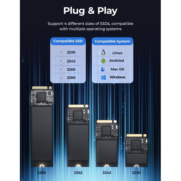 ORICO θήκη για M.2 NVME/NGFF SSD OXS2C3-G2, 10Gbps, γκρι