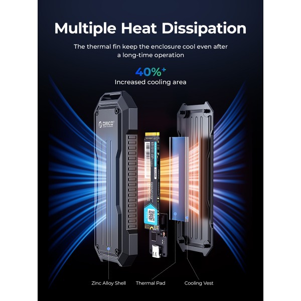 ORICO θήκη για M.2 NVME/NGFF SSD OXS2C3-G2, 10Gbps, γκρι - Θήκες & Trays Σκληρών Δίσκων