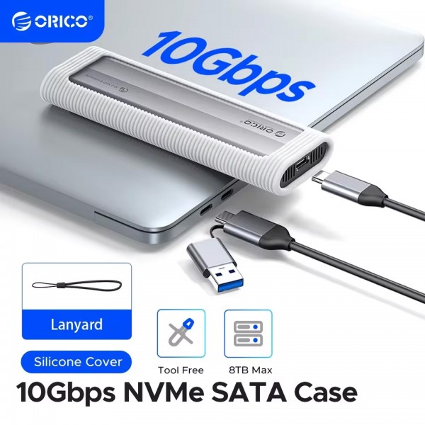 ORICO θήκη για M.2 NVME/NGFF SSD AXM2S-G2, 10Gbps, tool free, γκρι - Θήκες & Trays Σκληρών Δίσκων