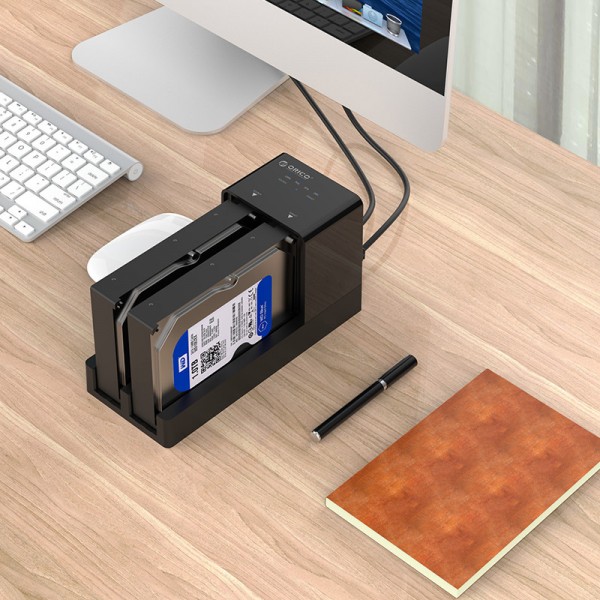 ORICO docking station για 2.5" ή 3.5" SATA HDD/SSD 6528US3-C, 2 θέσεων, 5Gbps, clone function, μαύρο - Θήκες & Trays Σκληρών Δίσκων