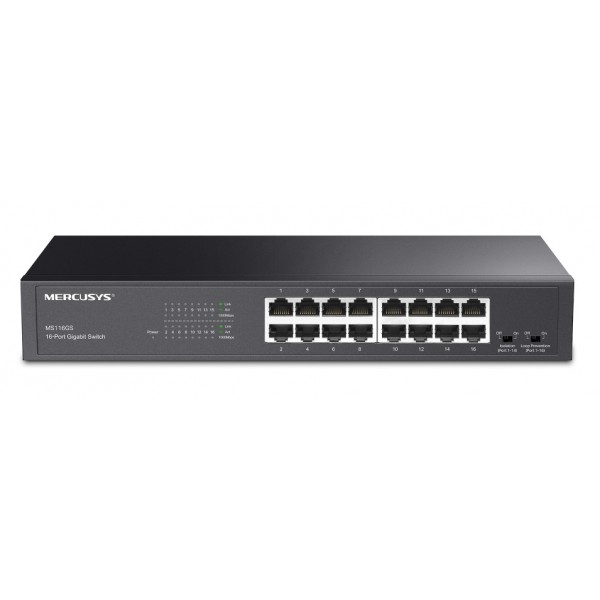 MERCUSYS desktop/rackmount switch MS116GS, 16x Gigabit θύρες, V1.0 - Δικτυακά