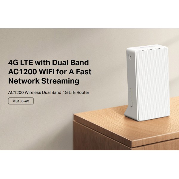 MERCUSYS router MB130-4G, 4G, 1200Mbps AC1200, V1.0 - Δικτυακά