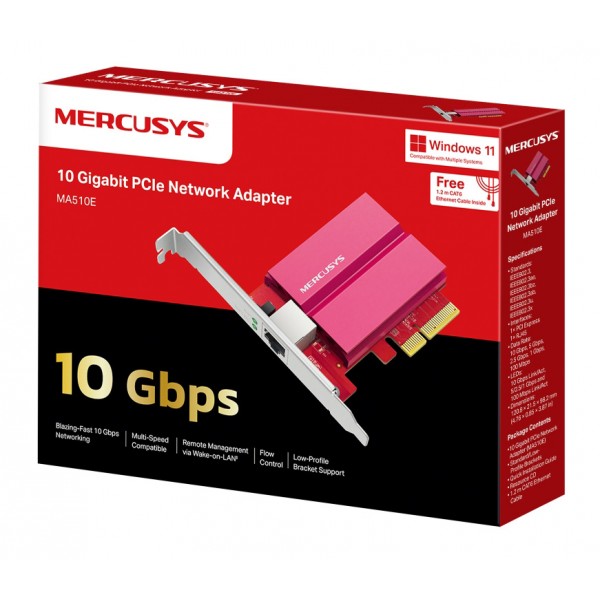 MERCUSYS κάρτα επέκτασης δικτύου PCIe σε RJ45 MA510E, 10Gbps, V1.0