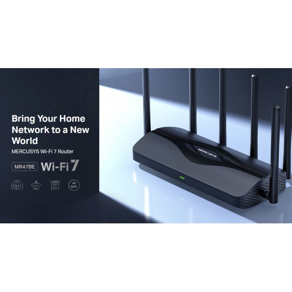 MERCUSYS router MR47BE, WiFi 7, 9.3Gbps BE9300, Tri-Band, V2.0