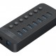ORICO USB hub CT2U3-7AB με διακόπτες, 7x θυρών, USB 3.0, 5Gbps, USB σύνδεση, μαύρο