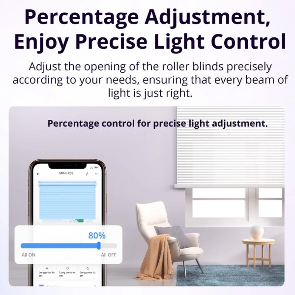 SONOFF smart διακόπτης MINI-RBS για μηχανισμό κουρτινών, WiFi, συμβατός με Matter, λευκός