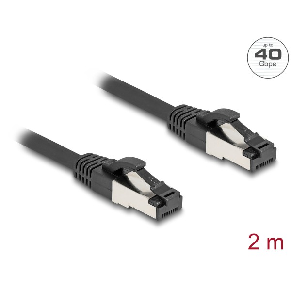 DELOCK καλώδιο δικτύου 80572, CAT 8.1 S/FTP, copper, 2000MHz, 2m, μαύρο - Δίκτυο