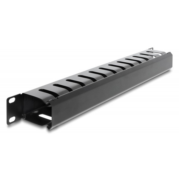 DELOCK cable management 67628 για rack 19"/1U, με βούρτσα προστασίας, μεταλλικό, μαύρο - Νέα & Ref PC