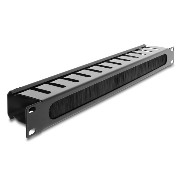 DELOCK cable management 67628 για rack 19"/1U, με βούρτσα προστασίας, μεταλλικό, μαύρο - Νέα & Ref PC