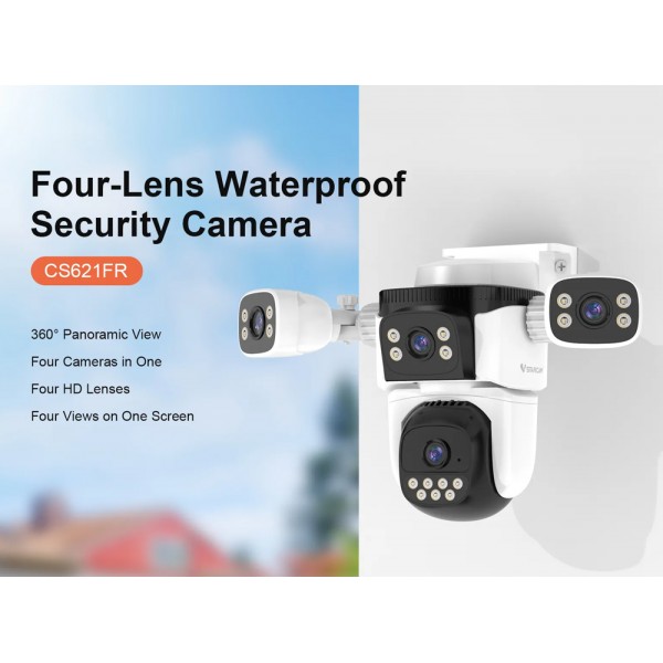 VSTARCAM smart κάμερα CS621FR, four-lens, 2MP, WiFi, SD, PTZ, IP66 - Συστήματα Ασφαλείας