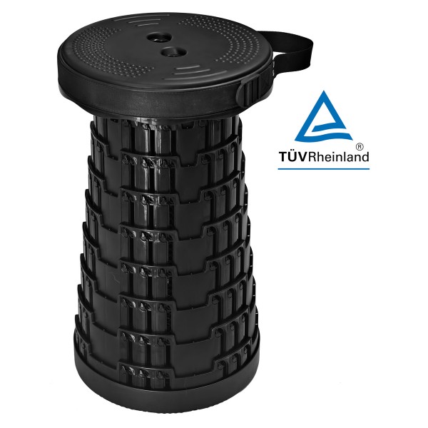 HOME USE πτυσσόμενο καρεκλάκι HUH-0262 με μαξιλάρι, αντοχή έως 250kg, 25.5x45.5cm, μαύρο - HOME USE