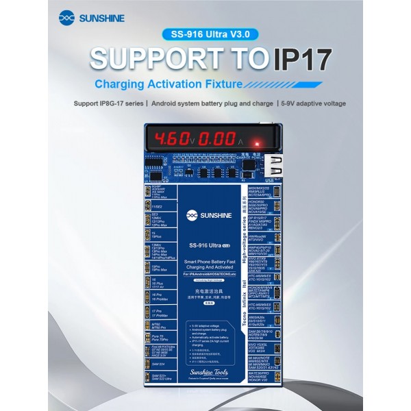 SUNSHINE tester μπαταριών SS-916 Ultra για Apple & Android smartphone, V3.0 - Service & Εργαλεία