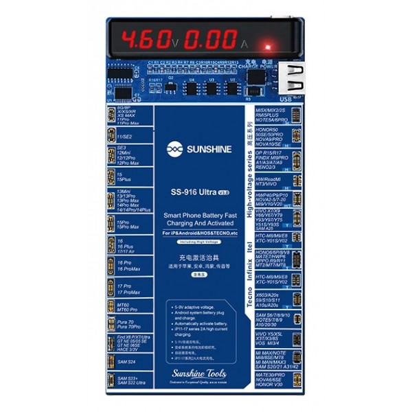 SUNSHINE tester μπαταριών SS-916 Ultra για Apple & Android smartphone, V3.0 - Service & Εργαλεία