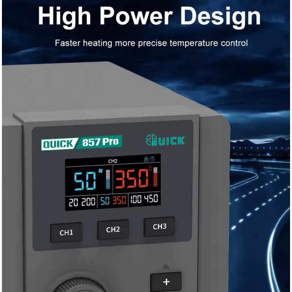 QUICK σταθμός θερμού αέρα QUICK857 Pro με air gun, 580W, 100-500 °C - Service & Εργαλεία
