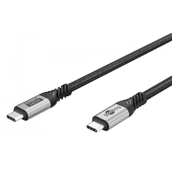 GOOBAY καλώδιο USB-C 74776, USB4, 240W, 80Gbps, 16K/60Hz, 1.5m, μαύρο - GOOBAY