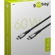 GOOBAY καλώδιο USB-C 79559, 60W, 480Mbps, 0.15m, μαύρο