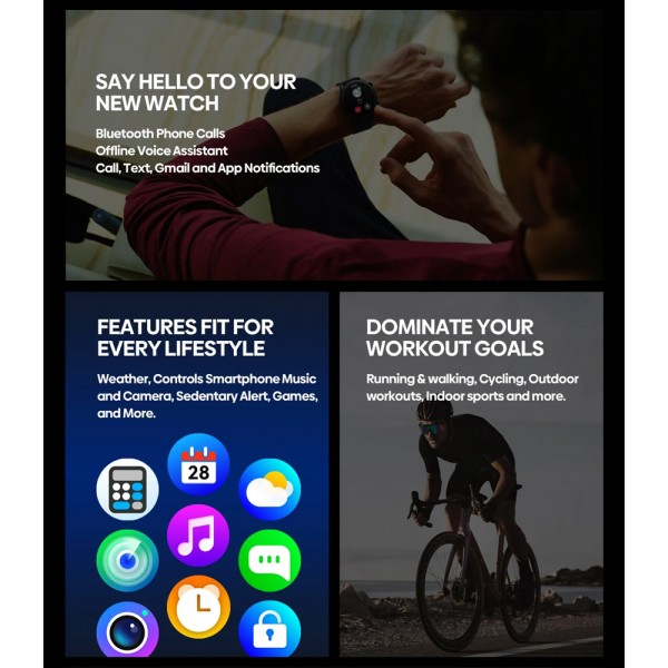 ZEBLAZE smartwatch Btalk 3 Plus, heart rate, 1.39" IPS, χρυσό - ZEBLAZE
