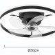 POWERTECH ανεμιστήρας οροφής PT-1560 με LED φως, 45W, Φ50x20cm, μαύρος