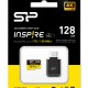 SILICON POWER κάρτα μνήμης microSDXC Inspire με card reader, 128GB, C10 UHS-I U3 V30 A2