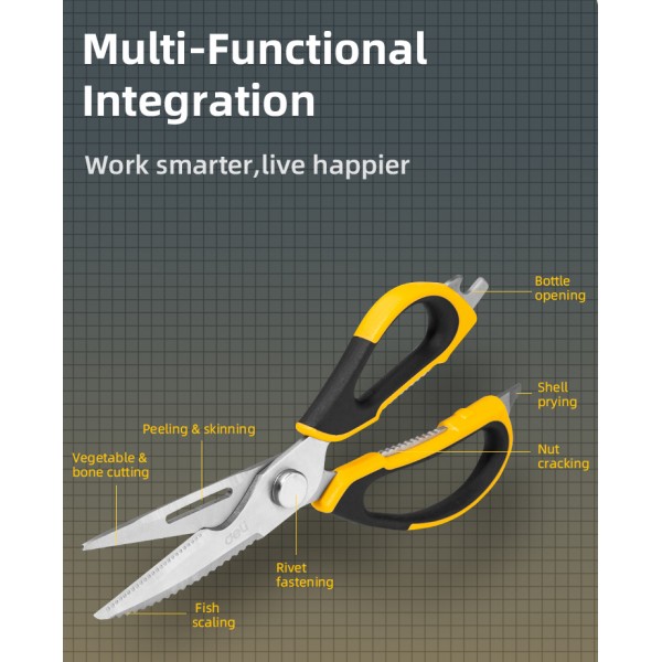 DELI ψαλίδι πολλαπλών χρήσεων DL358019, 225mm - Service & Εργαλεία