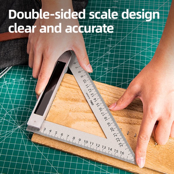 DELI μεταλλικός τριγωνικός χάρακας DL303200, 200mm - Service & Εργαλεία